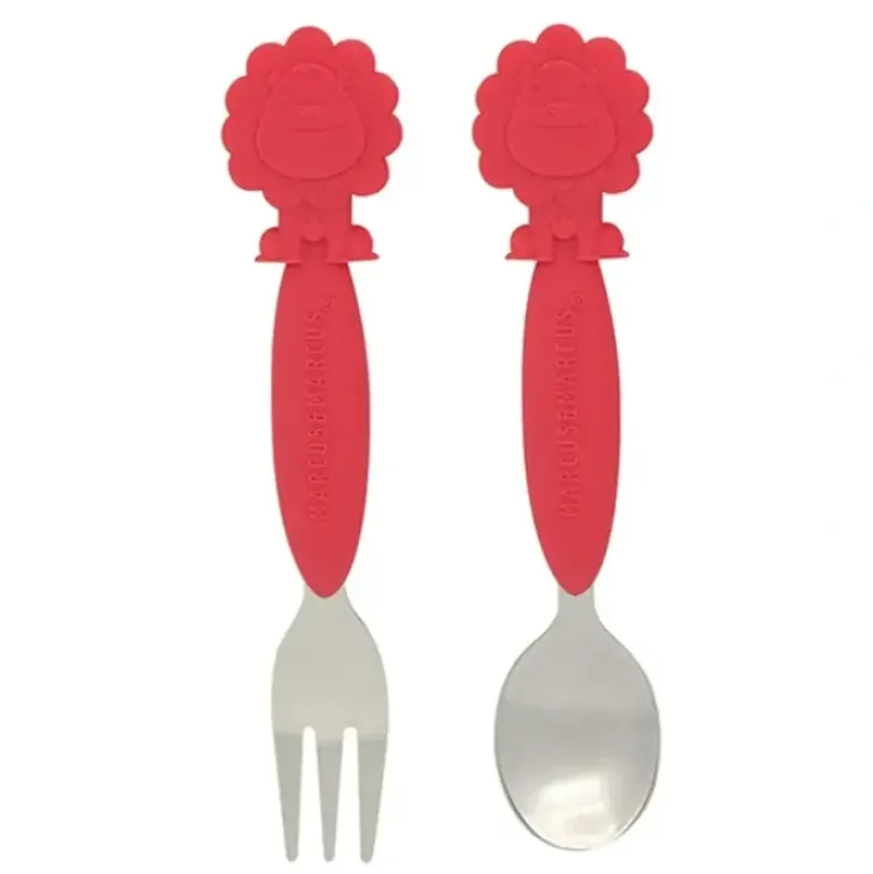 Shop All|2pc Marcus & Marcus BPA Free Spoon & Fork Cutlery Set Kids/Baby 3m+ Red Lion - cutbabycare.com | baby boutique & care hub