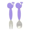Shop All|2pc Marcus & Marcus BPA Free Spoon & Fork Cutlery Set Kids/Baby 3m+ Lilac Whale - cutbabycare.com | baby boutique & care hub