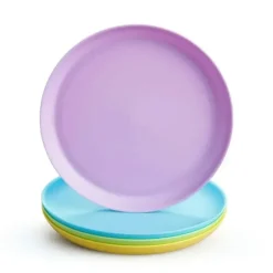 Shop All|4PC Munchkin BPA-Free Plastic Multi Colourful Assorted Raised Edge Plate Set 6M+ - cutbabycare.com | baby boutique & care hub