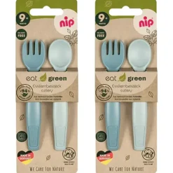 Shop All|4pc Nip Baby/Infant Eat Green Cutlery/Utensil Tableware Feeding Set Blue 9m+ - cutbabycare.com | baby boutique & care hub