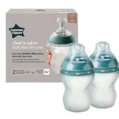 Shop All|2pc Tommee Tippee 260ml Baby Soft Silicone Feeding Bottle Slow Flow w/Lid 0m+ - cutbabycare.com | baby boutique & care hub
