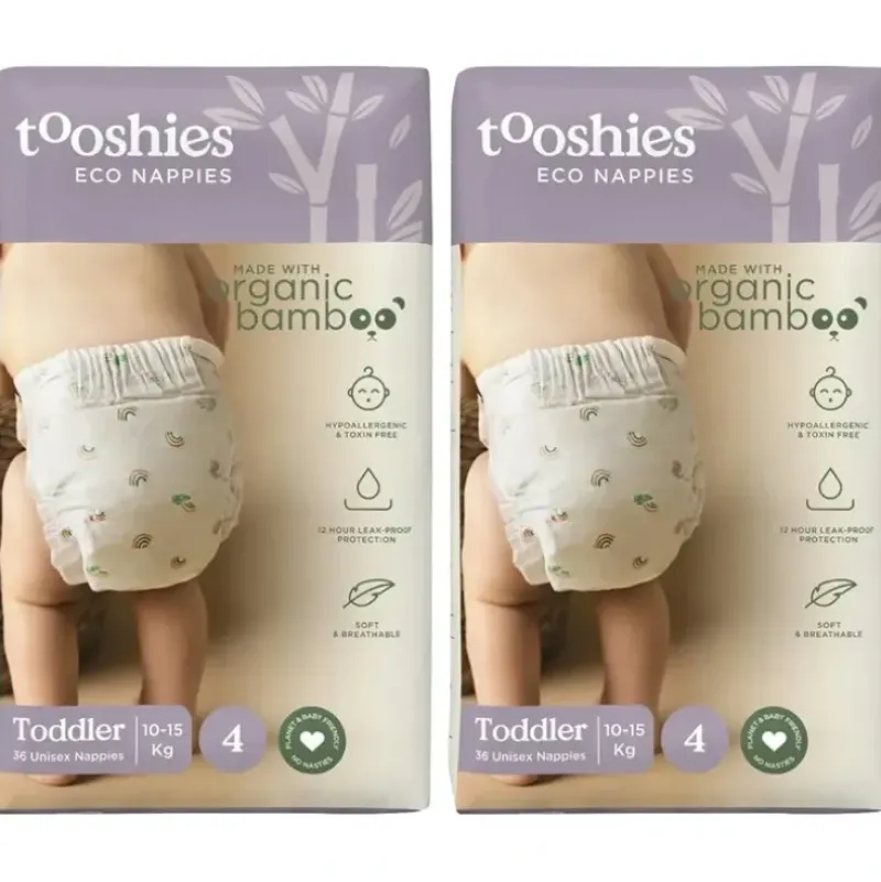 Shop All|72pc Tooshies Organic Bamboo Toddler Unisex Soft Nappies Diapers 10-13kg Size 4 - cutbabycare.com | baby boutique & care hub