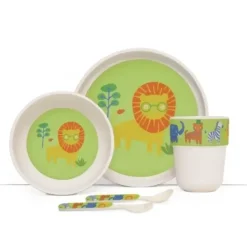 Penny Scallan Design Bamboo Mealtime Set with Cutlery - Wild Thing - cutbabycare.com | baby boutique & care hub* New