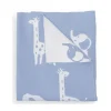 Piccolo Bambino - Jacquard Reversible Blanket On Wooden Hanger Blue - cutbabycare.com | baby boutique & care hub* Sale