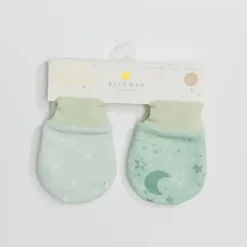 Piccolo Bambino - 2Pk Jersey Scratch Mitts Green - cutbabycare.com | baby boutique & care hub* Store