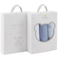 Piccolo Bambino - 3Pk Muslin Swaddles In Gift Box Blue - cutbabycare.com | baby boutique & care hub* Hot