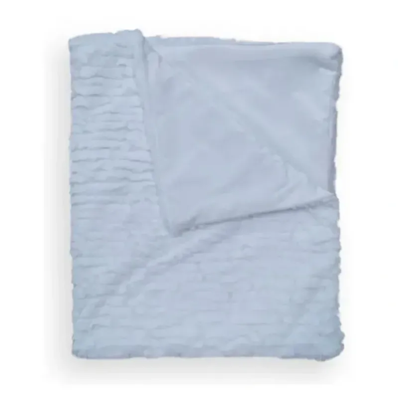 Piccolo Bambino - Textured Faux Fur Stroller Blanket On Wooden Hanger Blue - cutbabycare.com | baby boutique & care hub* Shop