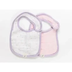 Piccolo Bambino 2pk Pink Muslin Bibs For Baby Girl - cutbabycare.com | baby boutique & care hub* Sale