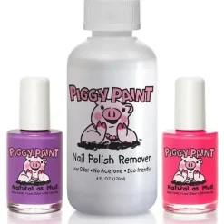 Piggy Paint Non-toxic Girls Nail Polish Kit, Girls Rule (Purple, Pink, Remover) - cutbabycare.com | baby boutique & care hub* Clearance