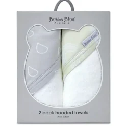 Shop All|2PK Bubba Blue Bamboo Cotton 6.75x75cm Nordic Hooded Towel Baby 0-12m Grey/Sand - cutbabycare.com | baby boutique & care hub