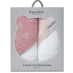 Shop All|2PK Bubba Blue Bamboo 6.75x75cm Nordic Hooded Towel Baby 0-12m Dusty Berry/Rose - cutbabycare.com | baby boutique & care hub