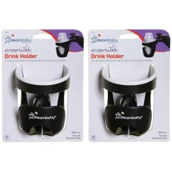 Stroller|2PK dreambaby Bottle/Sippy Cup Holder w/ Clamp For Stroller/Pram Black/White - cutbabycare.com | baby boutique & care hub