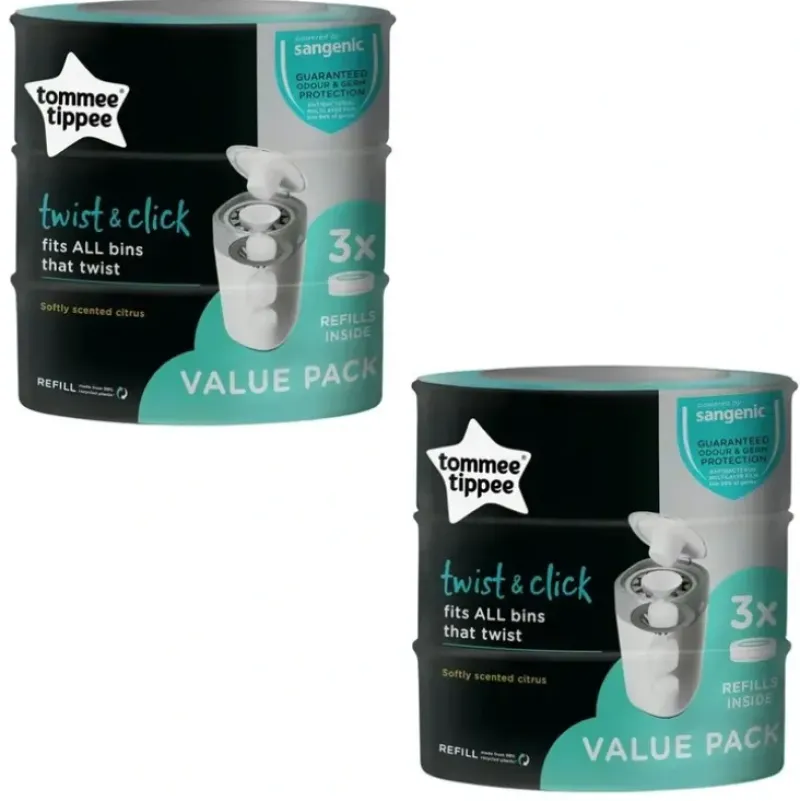 Shop All|6PK Tommee Tippee Twist & Click Refill Pack Nappy Disposal Refills f/ Twist Bins - cutbabycare.com | baby boutique & care hub