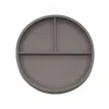 Playette Silicone Divided Baby/Infant Food Plate w/ Suction Base Grey 4m+ - cutbabycare.com | baby boutique & care hub* Sale