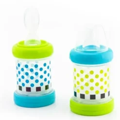 Sassy - Baby Food Nurser, 4+ Months Set of 2, 100% Silicone Nipple and Spoon BPA-Free - cutbabycare.com | baby boutique & care hub* Best