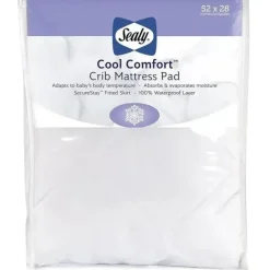Sealy Cool Comfort Fitted Crib Mattress Pad/Protector Waterproof - cutbabycare.com | baby boutique & care hub* Flash Sale