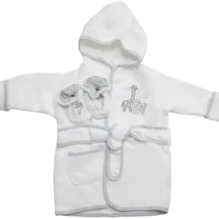 Spasilk - 100% Cotton Hooded Terry Bathrobe with Booties Baby One Size Gifts, White Lion - cutbabycare.com | baby boutique & care hub* Cheap