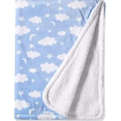 Spasilk - Baby Boys Velboa Fleece Blanket, Blue Celestial - cutbabycare.com | baby boutique & care hub* Flash Sale