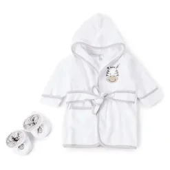 Spasilk - Hooded Terry Bathrobe Zebra with Booties - cutbabycare.com | baby boutique & care hub* Clearance