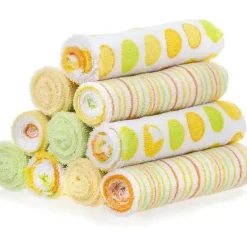 Spasilk - 10Pk Soft Terry Bath Washcloths, Yellow/Green Dots - cutbabycare.com | baby boutique & care hub* Shop