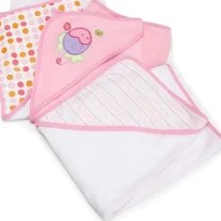 Spasilk - 3Pk Soft Terry Hooded Towel Set, Pink Fish - cutbabycare.com | baby boutique & care hub* New