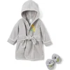 Spasilk Hooded Terry Bathrobe with Booties, Grey Giraffe (0-9M) - cutbabycare.com | baby boutique & care hub* Clearance
