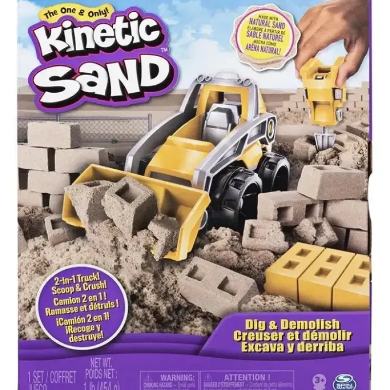 Spin Master - Kinetic Sand Dig & Demolish Truck Playset with 1lb Kinetic Sand - cutbabycare.com | baby boutique & care hub* Hot