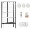 Stacked Tempered Glass LED Display Cabinet Steel Collections With RGB Light - cutbabycare.com | baby boutique & care hub* Best Sale