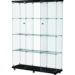 Shop All|Stacked Wheeled Glass Display Cabinet Lockable Key Clear Showcase Storage 169cm - cutbabycare.com | baby boutique & care hub
