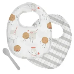 Stephen Joseph - Muslin Bib Set, Milk & Cookies - cutbabycare.com | baby boutique & care hub* Cheap
