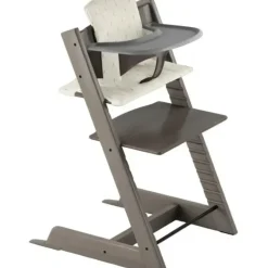 Shop All|Stokke Tripp Trapp High Chair Bundle - Hazy Grey | Wheat Cream Cushion | Storm Grey Tray - cutbabycare.com | baby boutique & care hub