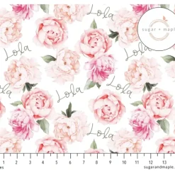 Sugar + Maple Personalized Plush Minky Fleece Personalized Blanket | Peach Peony Blooms - cutbabycare.com | baby boutique & care hub* Shop