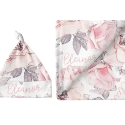 Sugar + Maple Personalized Large Blanket & Hat Set | Wallpaper Floral - cutbabycare.com | baby boutique & care hub* Best Sale