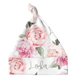Sugar + Maple Personalized Knotted Baby Hat | Peach Peony Blooms - cutbabycare.com | baby boutique & care hub* Cheap
