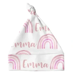 Sugar + Maple Personalized Knotted Baby Hat | Rainbow Pink - cutbabycare.com | baby boutique & care hub* New
