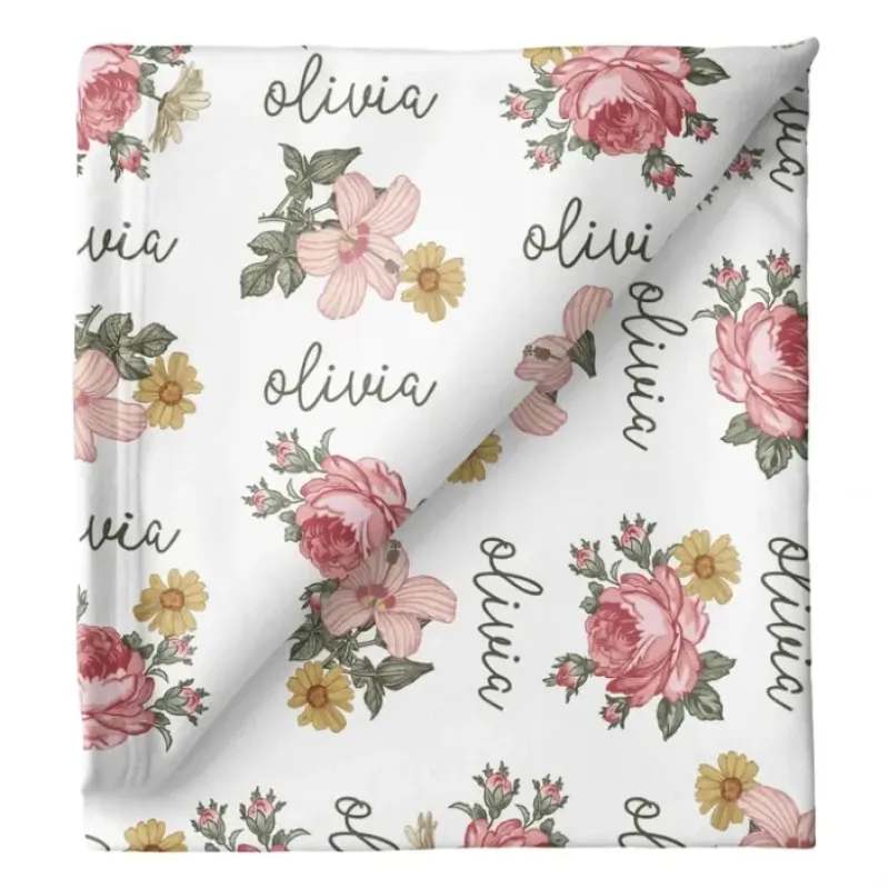Sugar + Maple Personalized Stretchy Blanket | Retro Rose - cutbabycare.com | baby boutique & care hub* Fashion