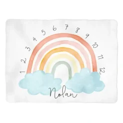 Sugar + Maple Personalized Colorful Rainbow Arch Milestone Blanket - cutbabycare.com | baby boutique & care hub* New