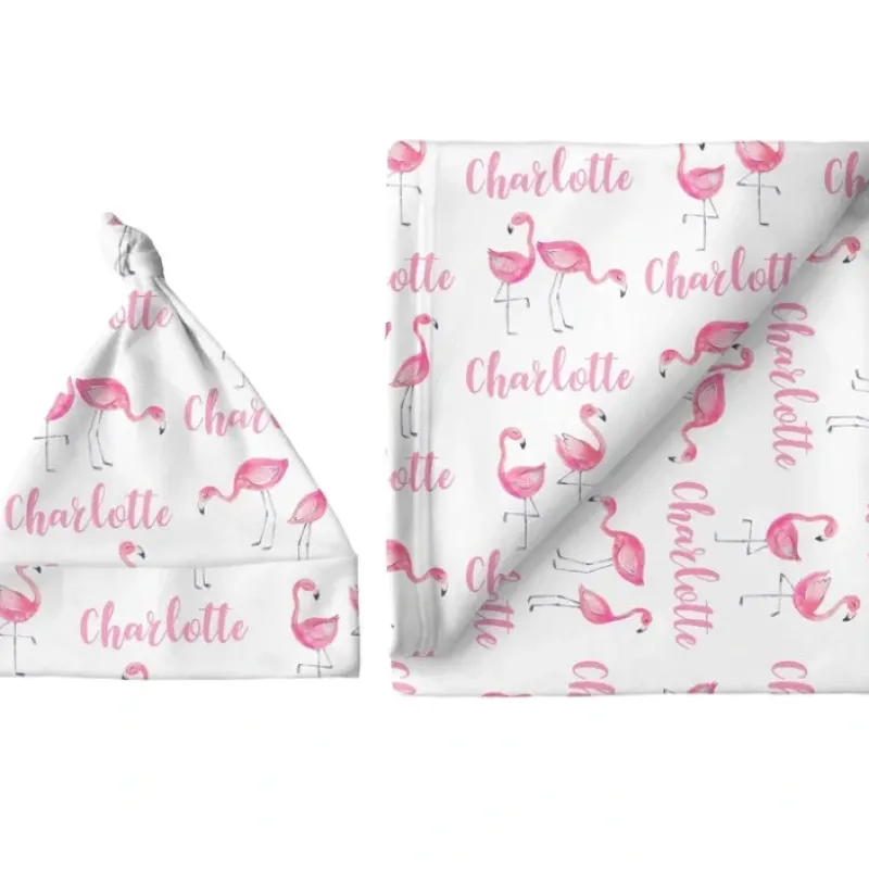 Sugar + Maple Personalized Small Blanket & Hat Set | Flamingo - cutbabycare.com | baby boutique & care hub* Outlet