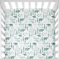 Sugar + Maple Personalized Crib Sheet | Woodland Green - cutbabycare.com | baby boutique & care hub* Online