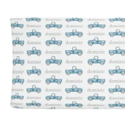 Sugar + Maple Personalized Changing Pad Cover | Truck Blue - cutbabycare.com | baby boutique & care hub* New