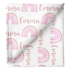 Sugar + Maple Personalized Stretchy Blanket | Rainbow Pink - cutbabycare.com | baby boutique & care hub* Hot