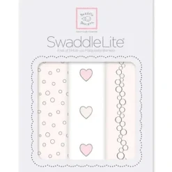 Swaddle Designs - 3Pk Bubble Dots, Hearts, Champagne Marquisette Swaddles - cutbabycare.com | baby boutique & care hub* Best