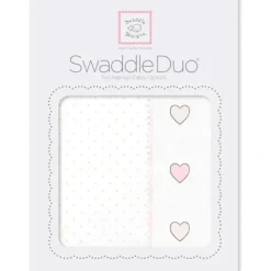 Swaddle Designs - 2Pk Swaddleduo, Pastel Pink Polka Dots + Hearts - cutbabycare.com | baby boutique & care hub* Shop