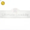 Swaddle Designs - Ultimate Swaddle Blanket, White With Pastel Blue Trim - cutbabycare.com | baby boutique & care hub* New