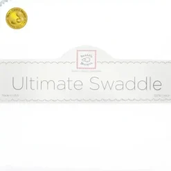 Swaddle Designs - Ultimate Swaddle Blanket, White With Pastel Blue Trim - cutbabycare.com | baby boutique & care hub* New