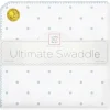 Swaddle Designs - Ultimate Swaddle Blanket, Pastel Blue And Sterling Dots - cutbabycare.com | baby boutique & care hub* Best Sale