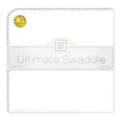Swaddle Designs - Ultimate Swaddle Blanket, White With Sterling Trim - cutbabycare.com | baby boutique & care hub* Discount
