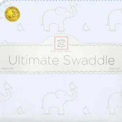 Swaddle Designs - Ultimate Swaddle Blanket, Sterling Deco Elephants, Blue - cutbabycare.com | baby boutique & care hub* Online