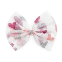 Sweet Wink - Kids Valentine's Day Glitter Heart Tulle Bow Clip - cutbabycare.com | baby boutique & care hub* Clearance