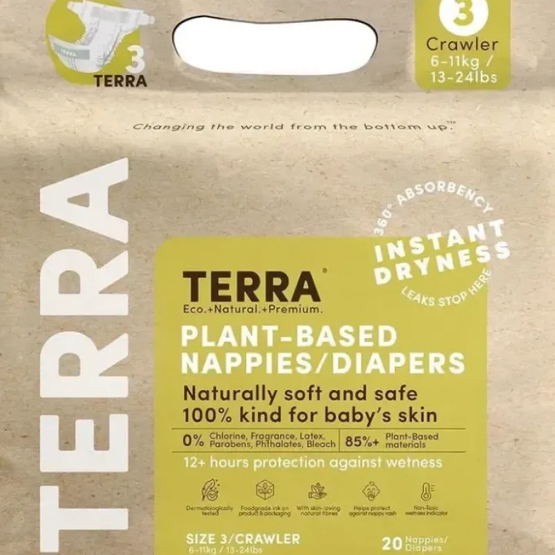 Terra - 20Ct 85% Plant-Based Diapers, Size 3 - cutbabycare.com | baby boutique & care hub* Online